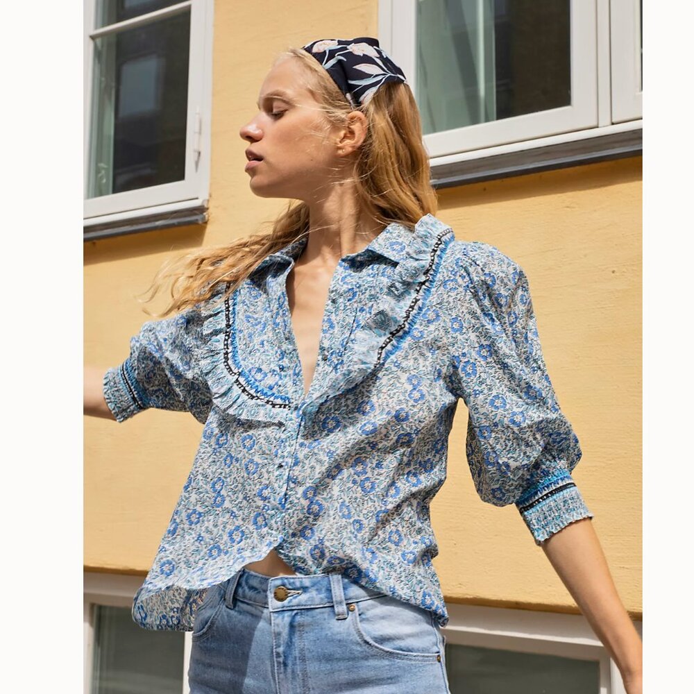 Free People Saison de la Fleur Meadow Blouse size M